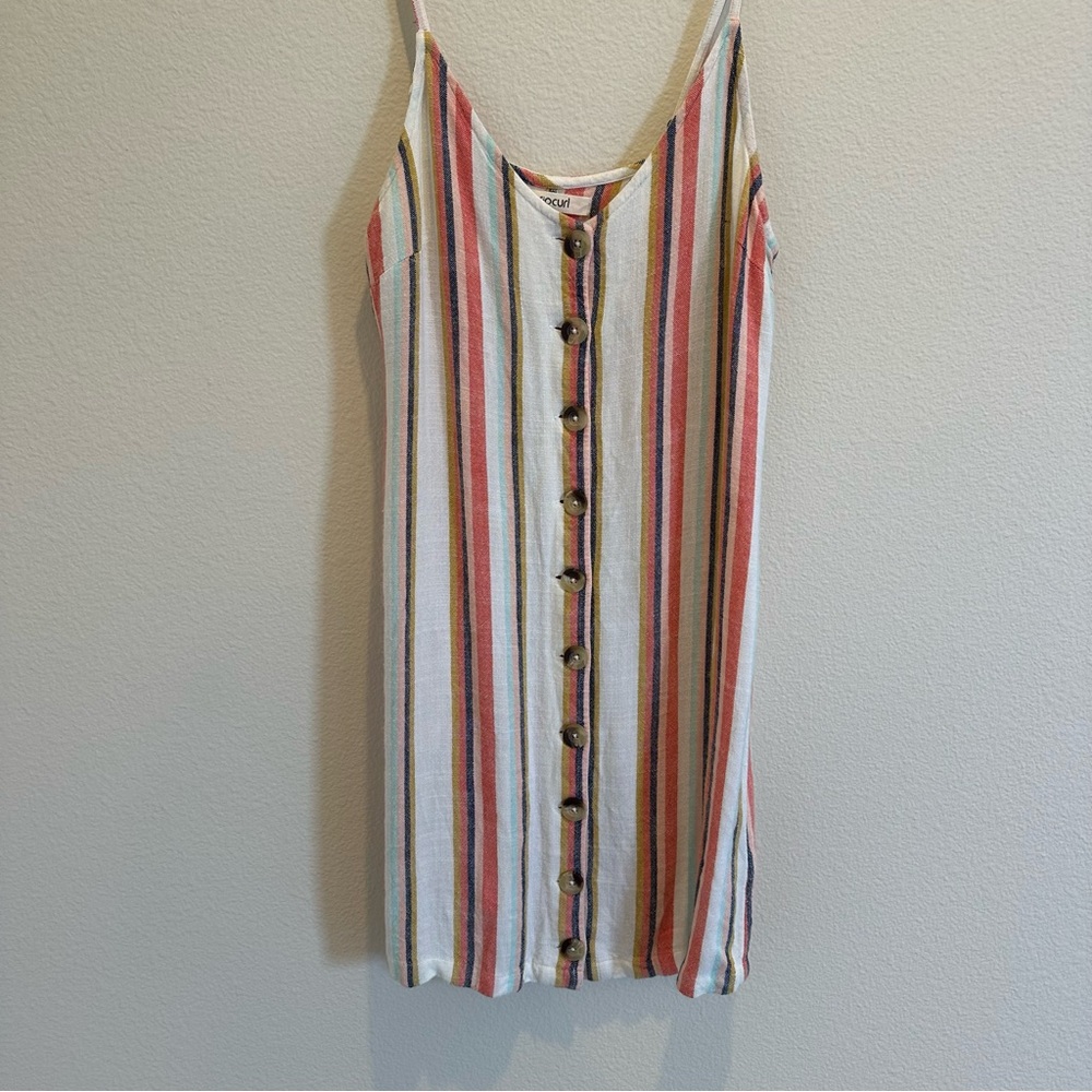 Rip Curl Colorful Striped Button-Down Dress